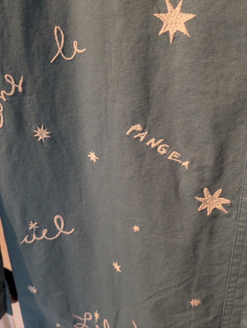 S Sézane x Pangea Will Chore Jacket Embroidery Written Out - Picture 9 of 15